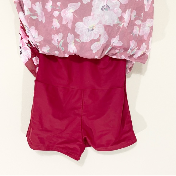 Hot Touch Fed Floral One Piece Swim Dress Size M - Picture 3 of 8